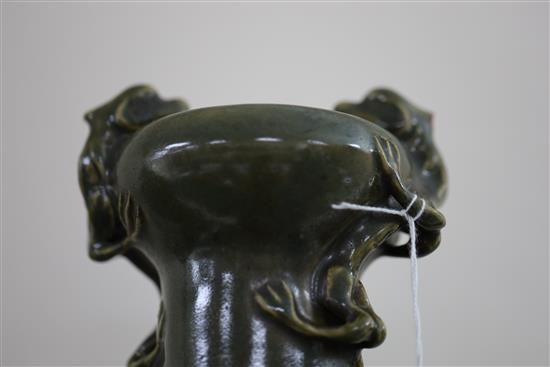 A large Chinese tea dust glazed vase, late 19th/early 20th century, H. 42.5cm
